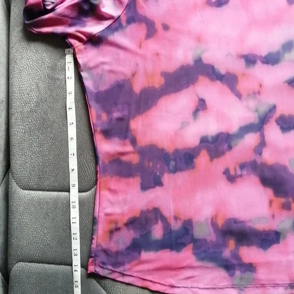 NWT Anthropologie Mesh Turtleneck Mockneck Top Long Sleeve Pink and Purple - Picture 14 of 16